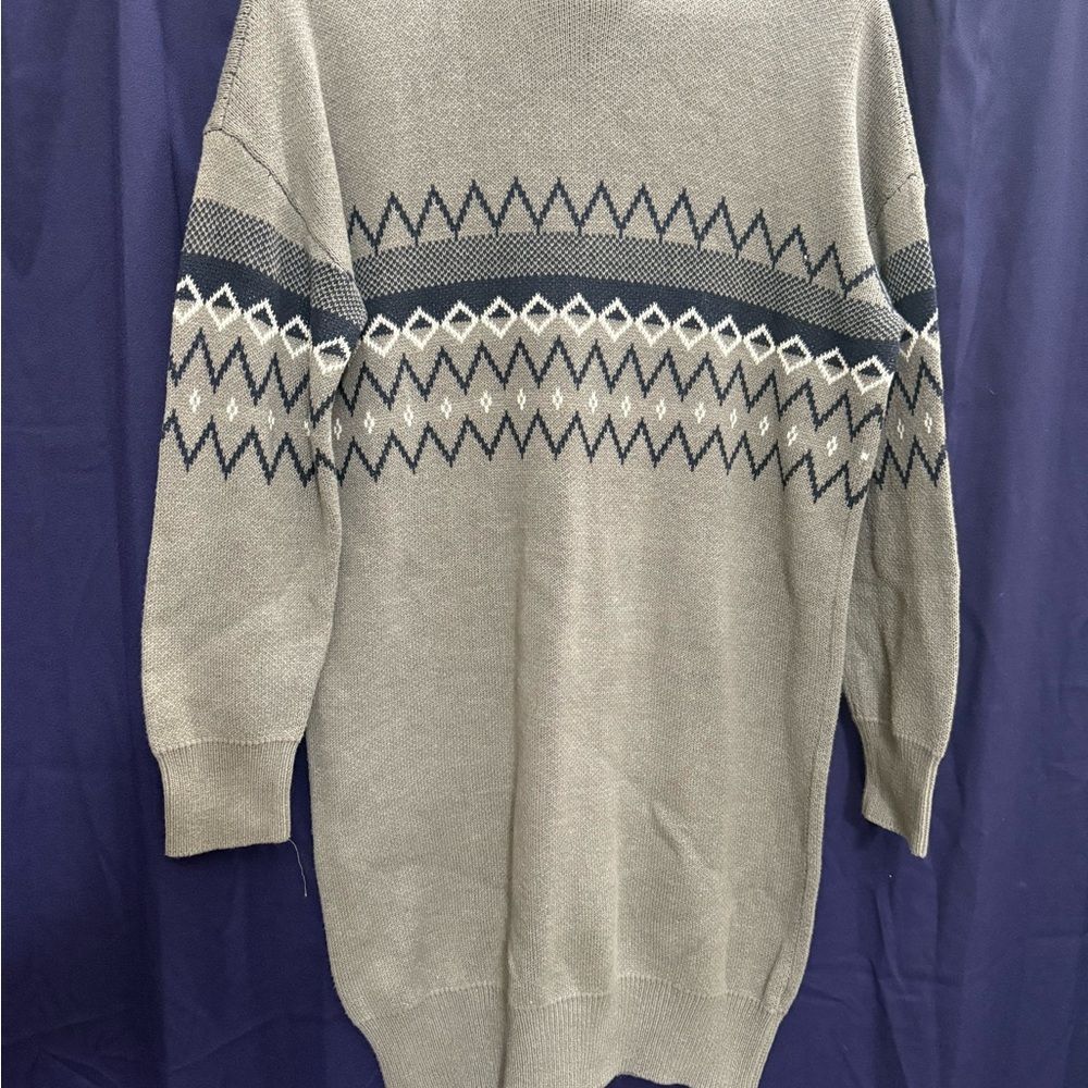 Melrose & Market Plus 1X Sweater Dress Nordic Fair Isle Heather Gray Fall 2021